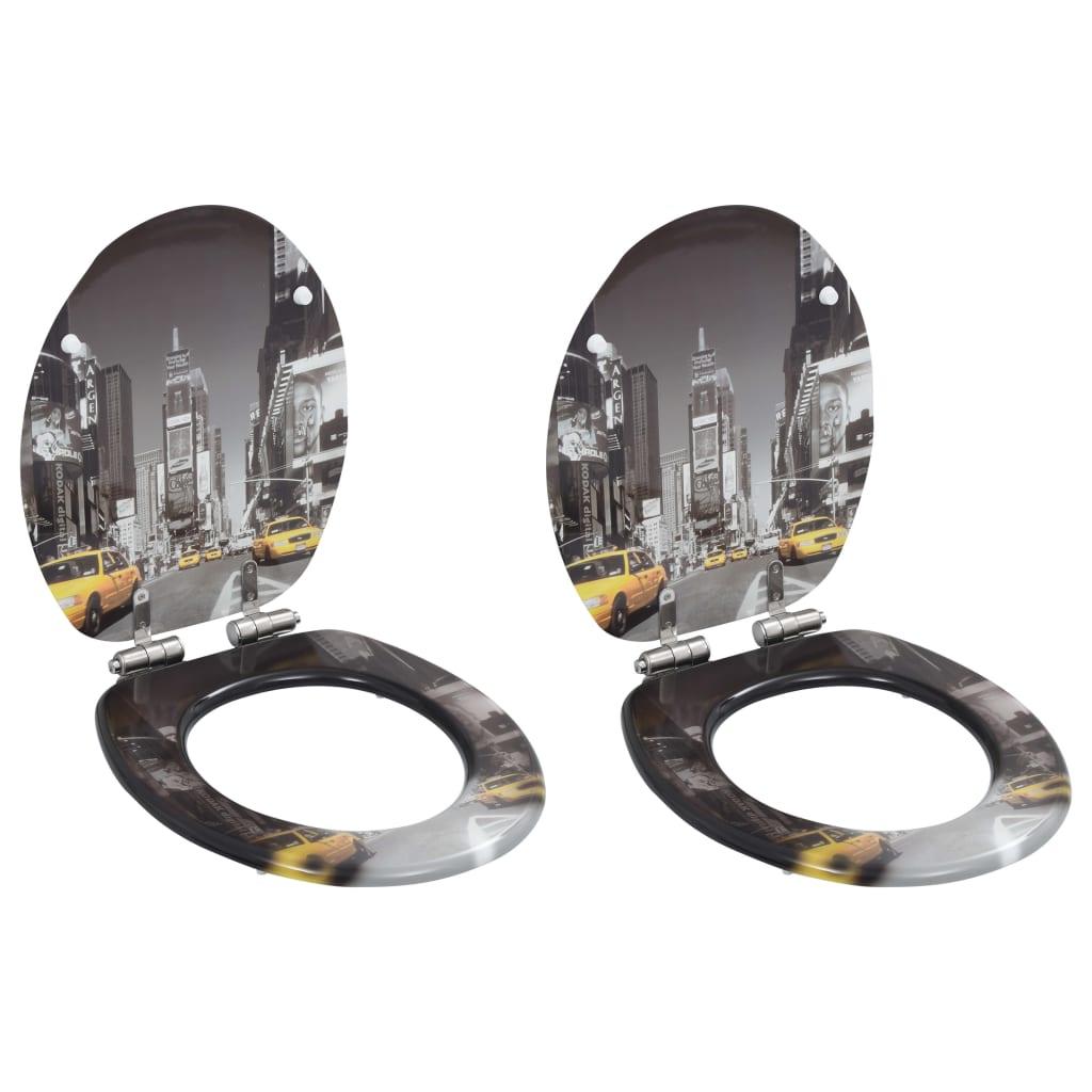 foto del prodotto set 2 pezzi sedile wc in mdf e coperchio con chiusura ammortizzata new york 02 0002968