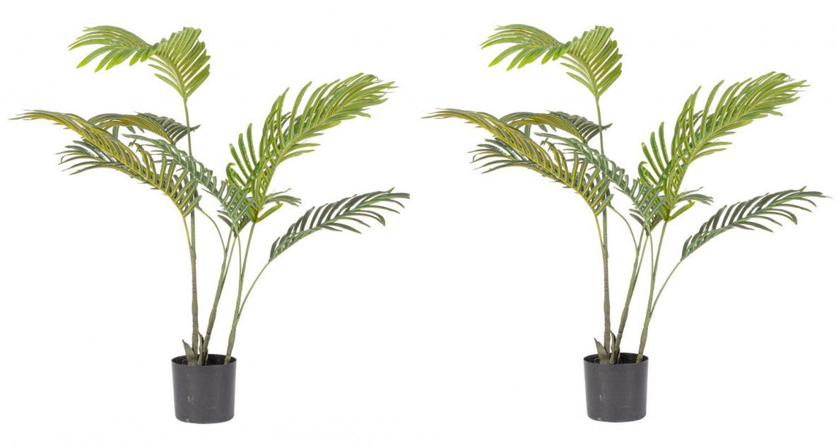 foto del prodotto set 2 piante artificiali di kenzia 75x80 cm in plastica con vasi verde