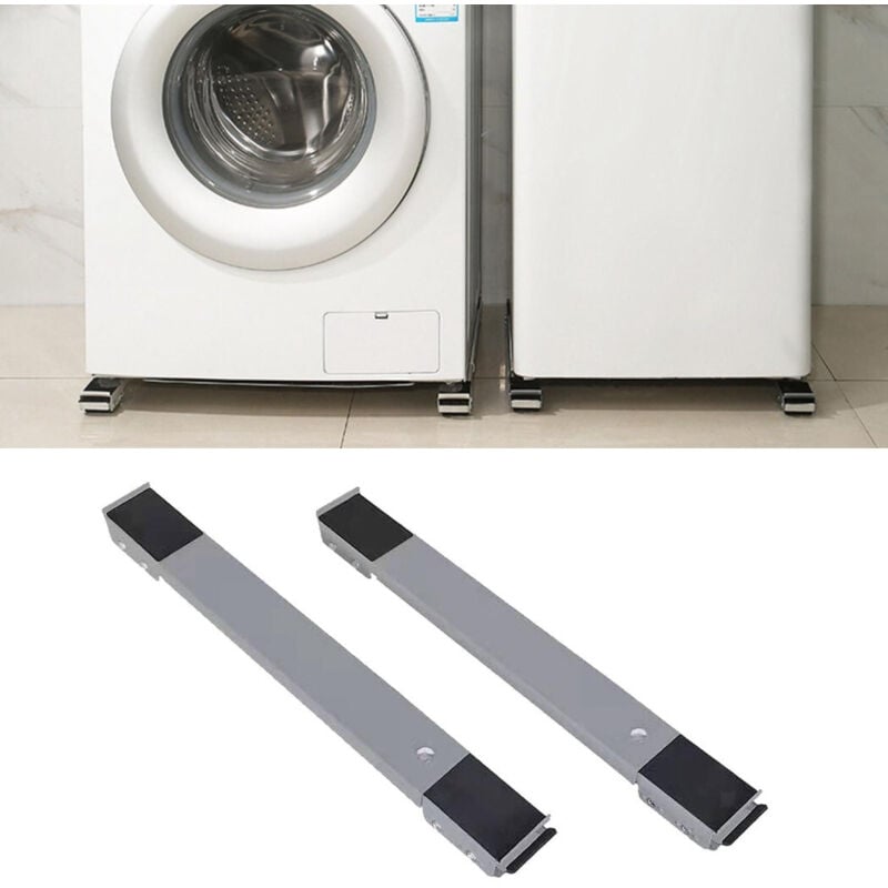 foto del prodotto set 2 piastre basi staffe supporto con ruote per spostare frigorifero lavatrice - - trade shop traesio