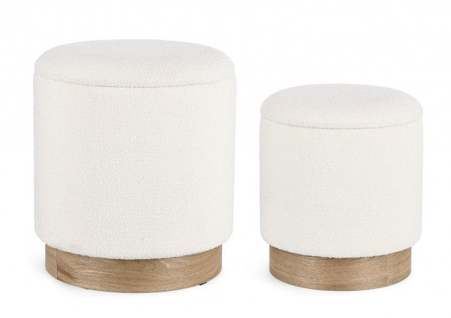 foto del prodotto set 2 pouf contenitore zoya bianco