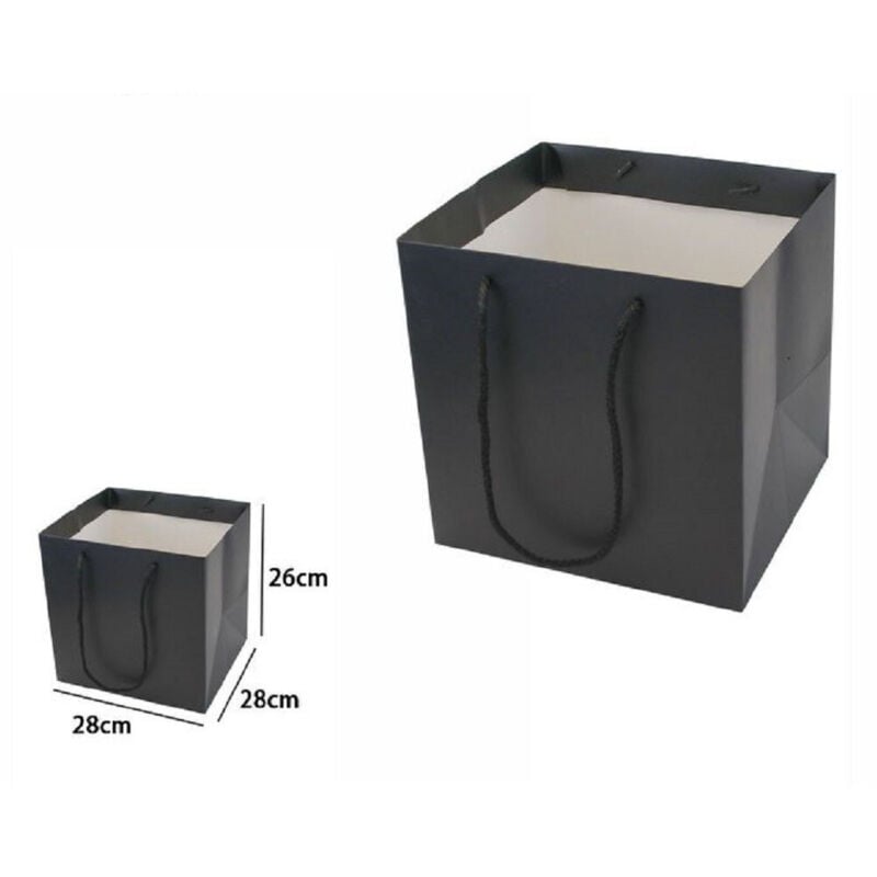 foto del prodotto set 2 pz buste busta borsa da regalo nera 28 x 28 x 26 cm manici in corda 69243 trade shop traesio