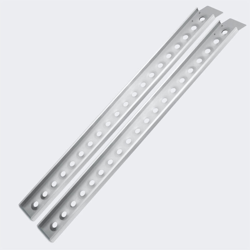 foto del prodotto set 2 rampe di carico pieghevoli multiuso in alluminio binario di collisione 160 cm fino a 364 kg grigio 3416093