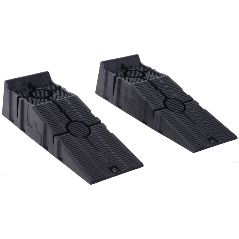 foto del prodotto set 2 rampe per auto max 5 tonnellate 91x30x21 cm in plastica neri