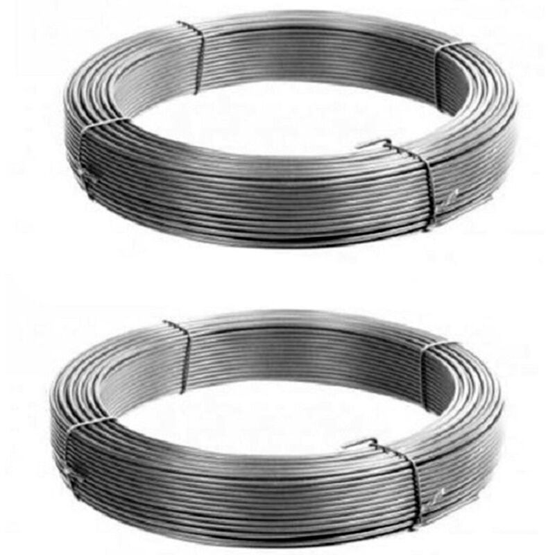 foto del prodotto set 2 rotoli filo di ferro 14mtx1mm ognuno multifunzione pesca giardino casa trade shop traesio