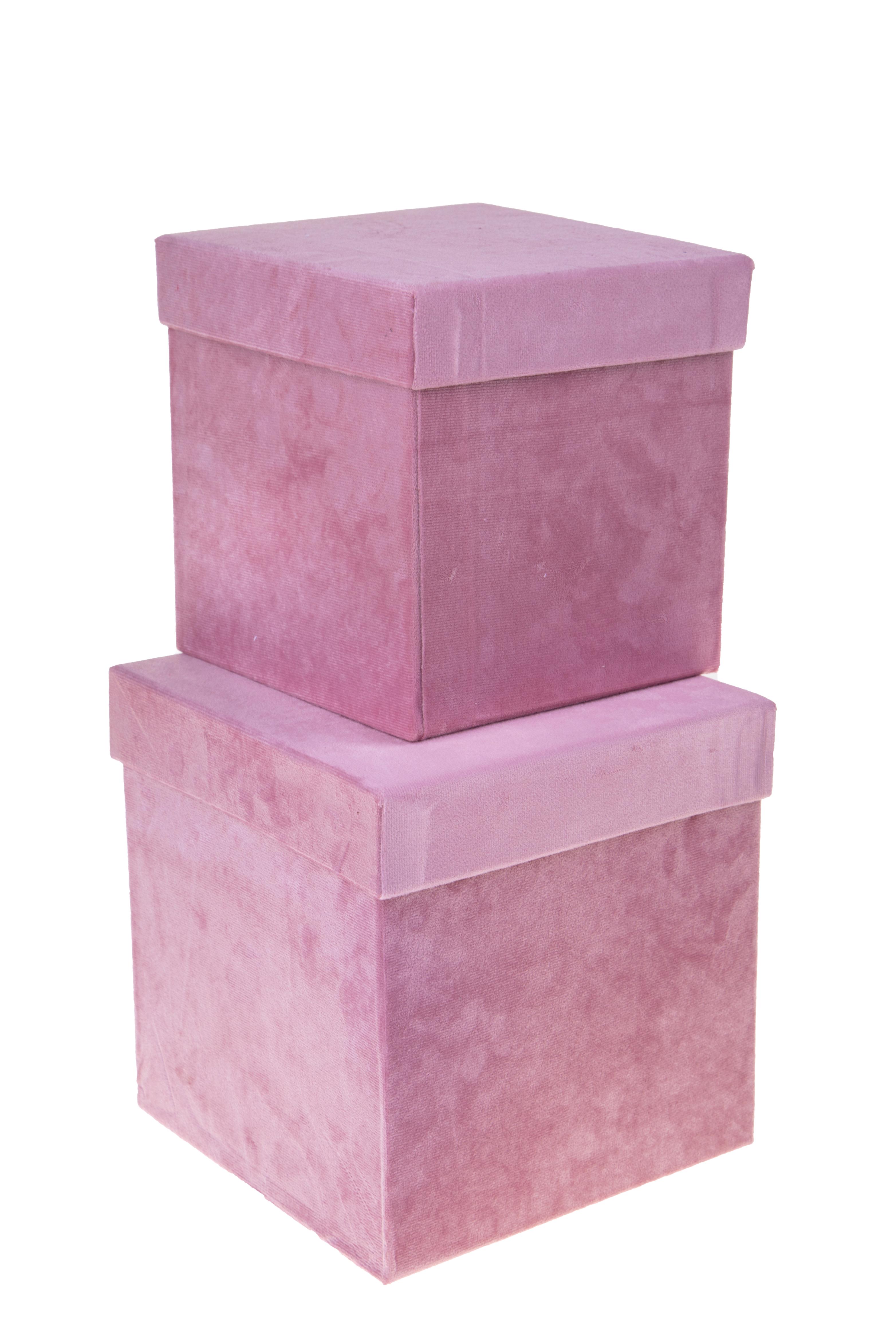 foto del prodotto set 2 scatole quadrate in velluto h 265 cm