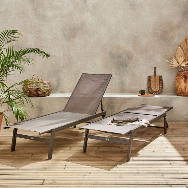 foto del prodotto set 2 sdraio in acciaio multi posizioni