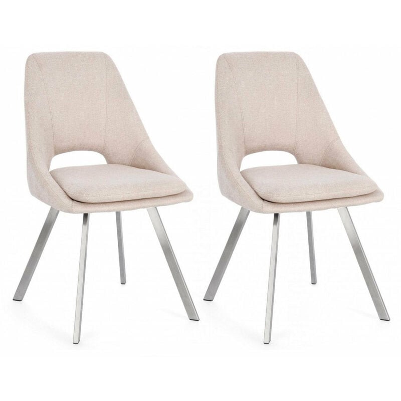 foto del prodotto set 2 sedie 45x49,5x85 cm kashar in tessuto beige