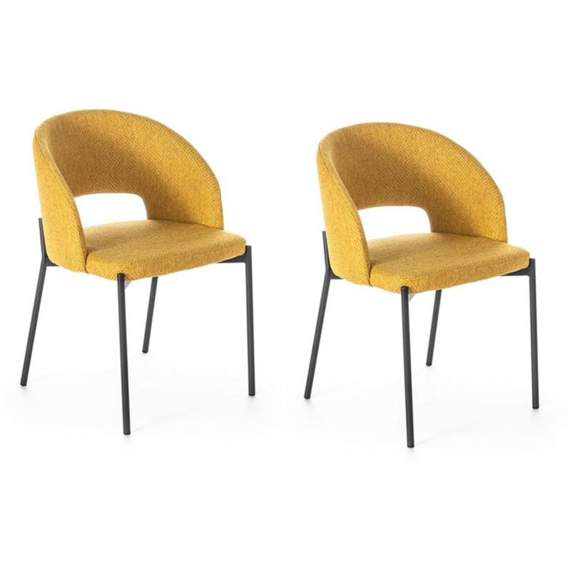foto del prodotto set 2 sedie 52x55,5xh78,5 cm in tessuto greta giallo