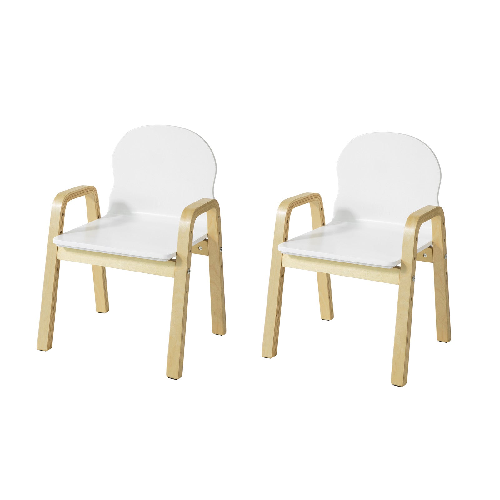 foto del prodotto set 2 sedie bambini sgabello bambini altezza del sedile regolabile 23 27 31 35 cm in legno massello di betulla classe e1 kmb24 wnx2