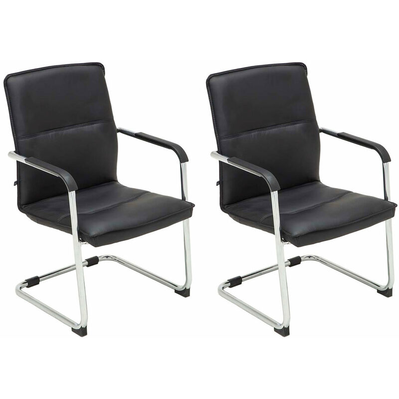 foto del prodotto set 2 sedie cantilever seattle in similpelle nero