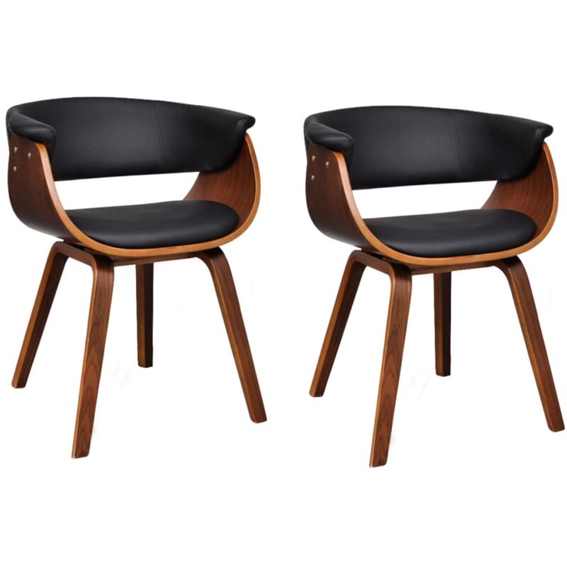 foto del prodotto set 2 sedie cucina sala da pranzo design moderno in legno curvato e sintetico cds020272