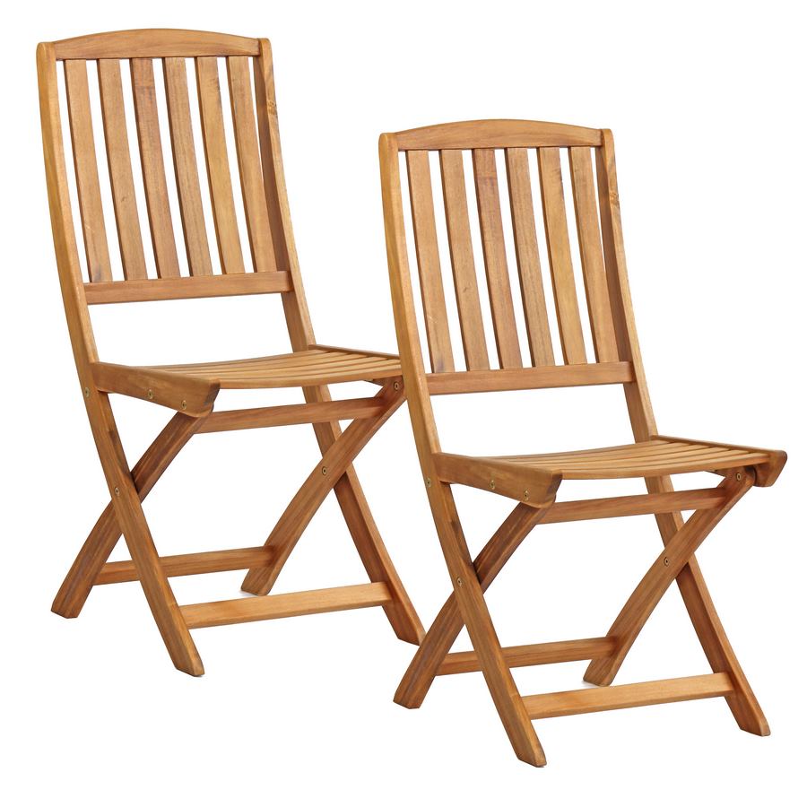 foto del prodotto set 2 sedie da giardino pieghevoli 51x43xh92 cm in legno navis