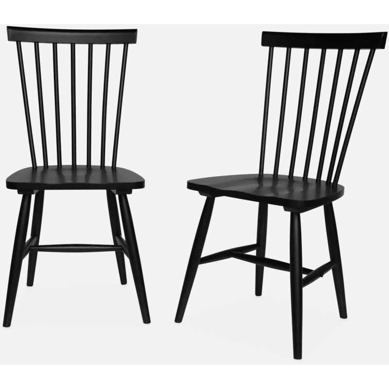 foto del prodotto set 2 sedie da pranzo in legno, impilabili stile vintage