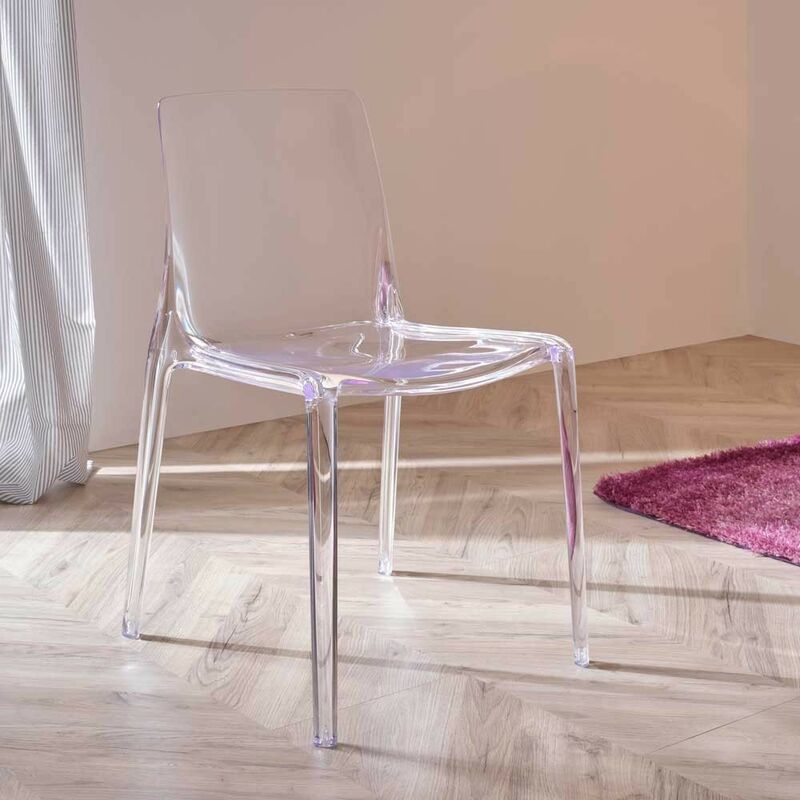 foto del prodotto set 2 sedie da pranzo in policarbonato trasparente dafne stilprojectstore.com