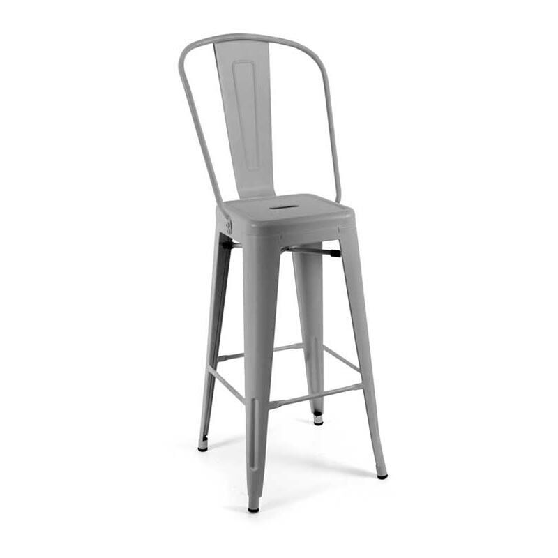 foto del prodotto set 2 sedie edimburgo alte metalliche 42 x 42 x 76 cm grigia shabby