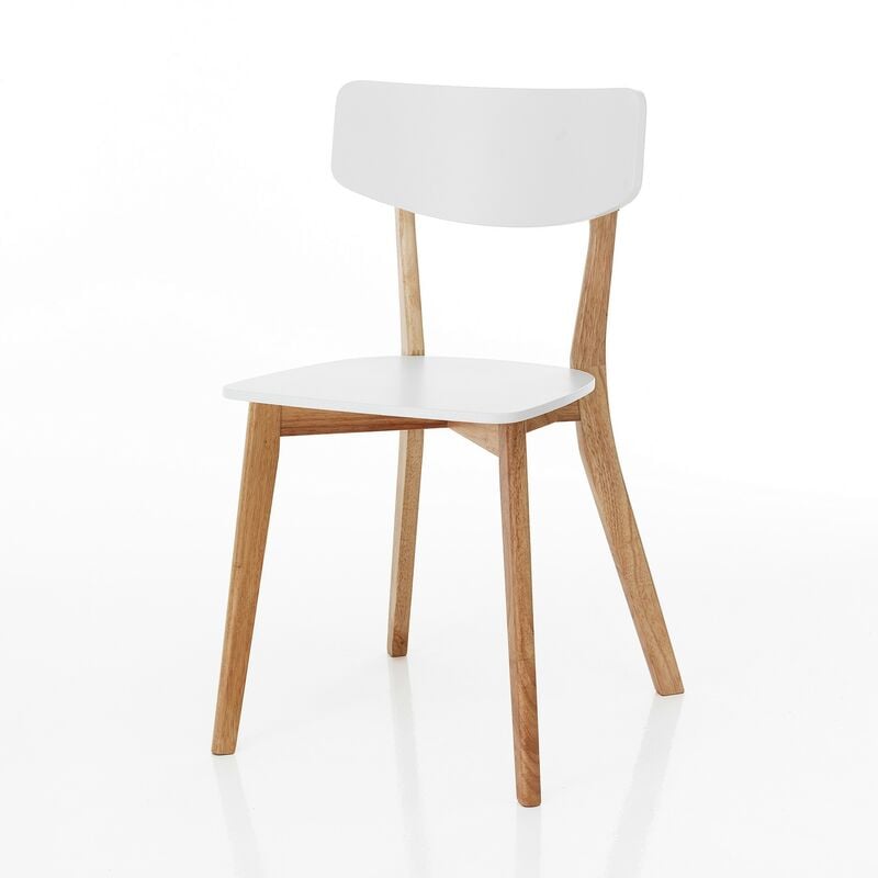 foto del prodotto set 2 sedie in legno massello laccato bianche cm. h.79 x l.40 x p.43