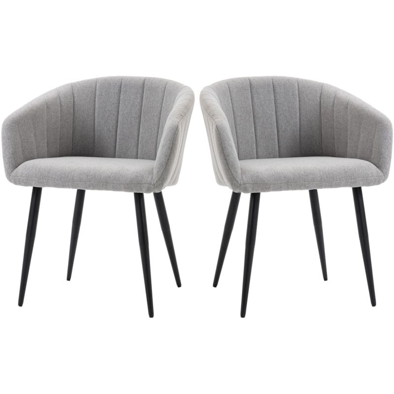 foto del prodotto set 2 sedie moderne imbottite con rivestimento effetto lino grigio chiaro - homcom