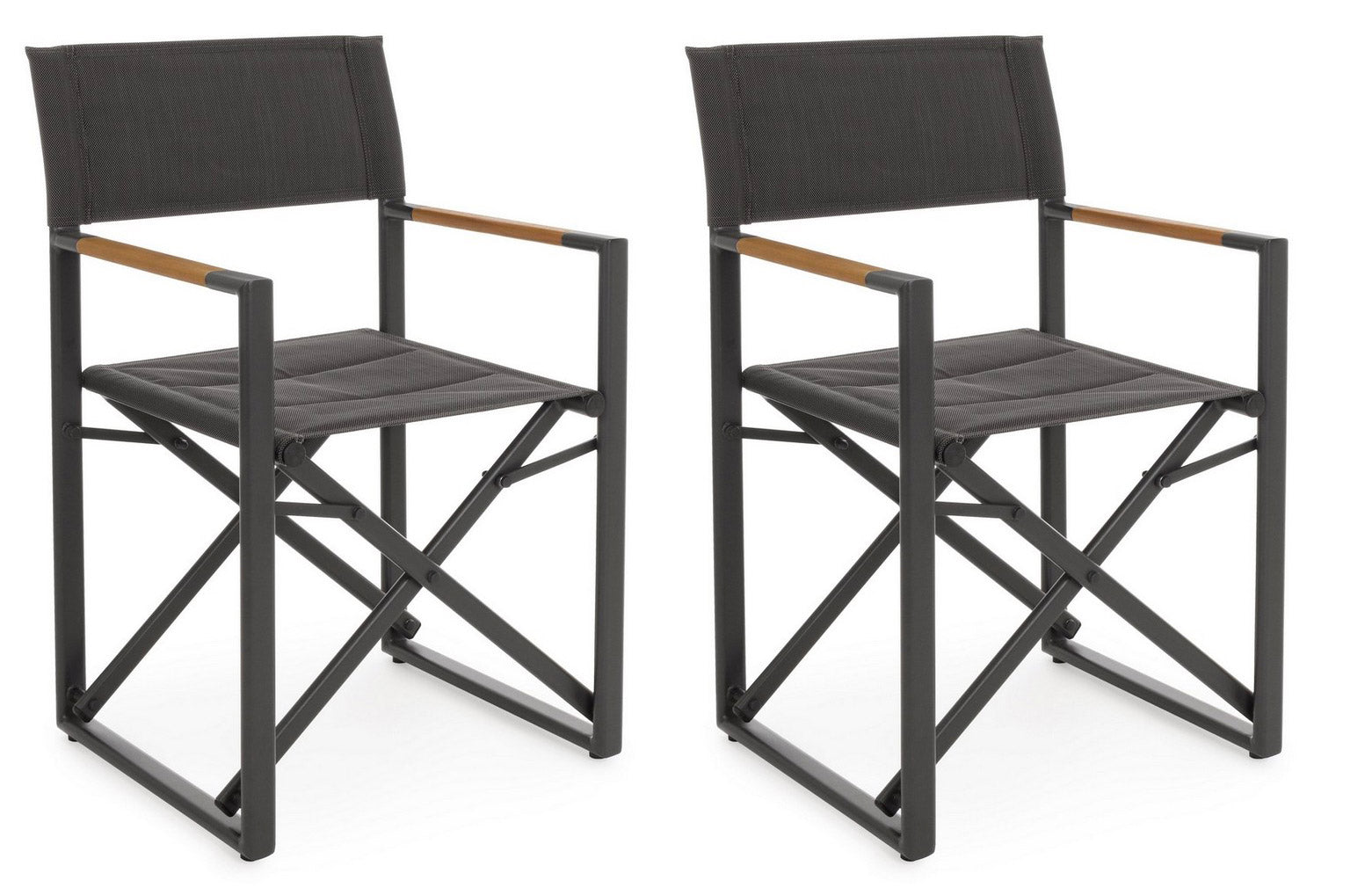 foto del prodotto set 2 sedie pieghevoli da regista 51x54x86 cm in alluminio lagun antracite