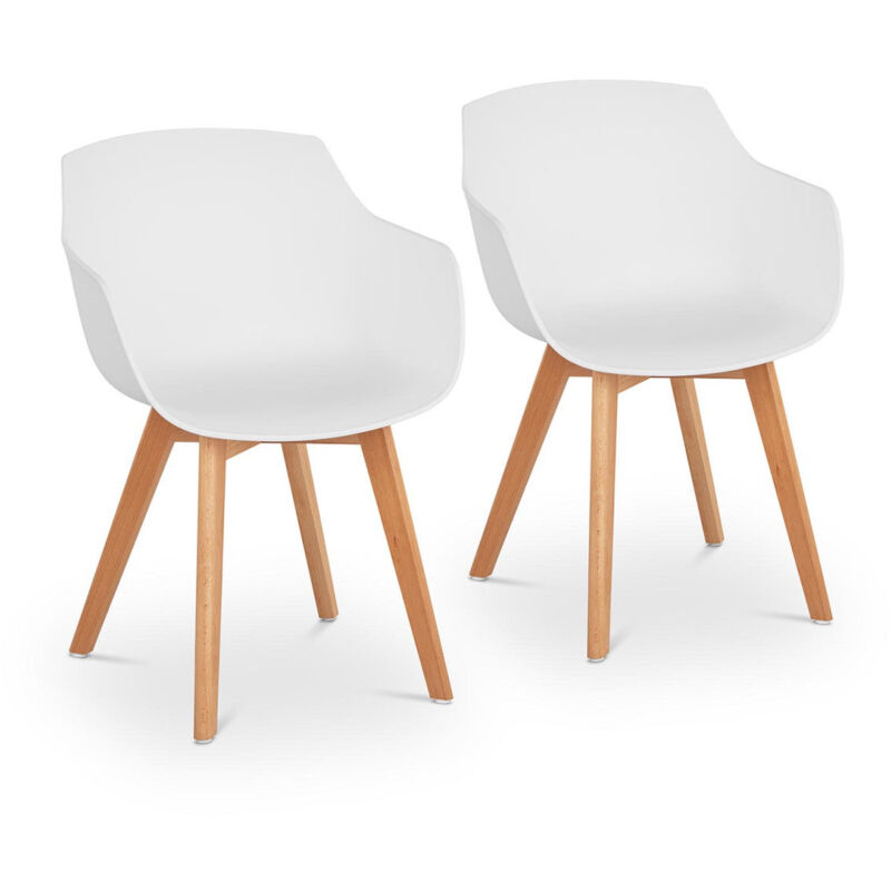 foto del prodotto set 2 sedie soggiorno sala da pranzo portata max 150 kg superficie seduta 41 x 40 cm colore bianco 14 0000871