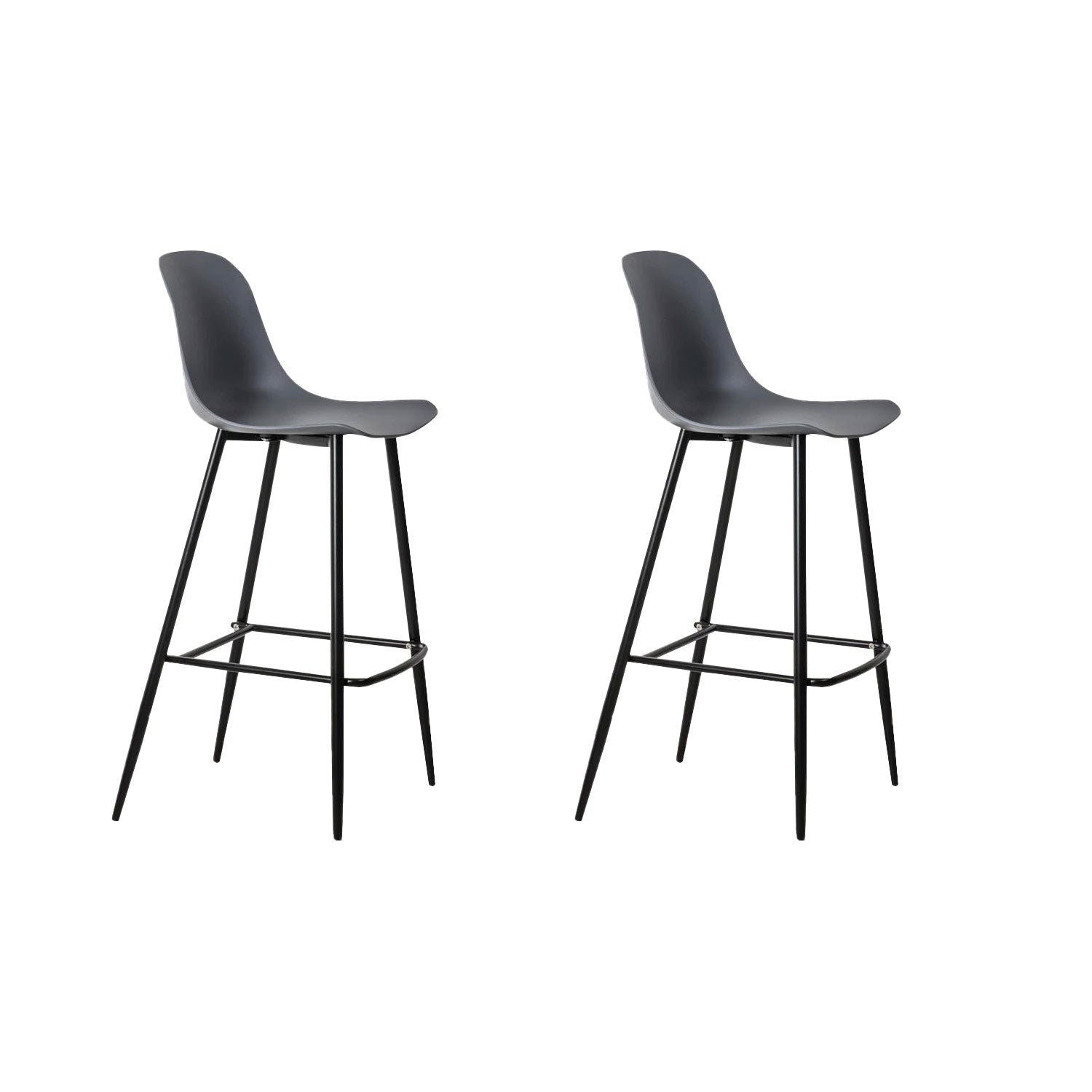 foto del prodotto set 2 sgabelli 47x37xh103 cm in polipropilene e metallo frida grigio scuro
