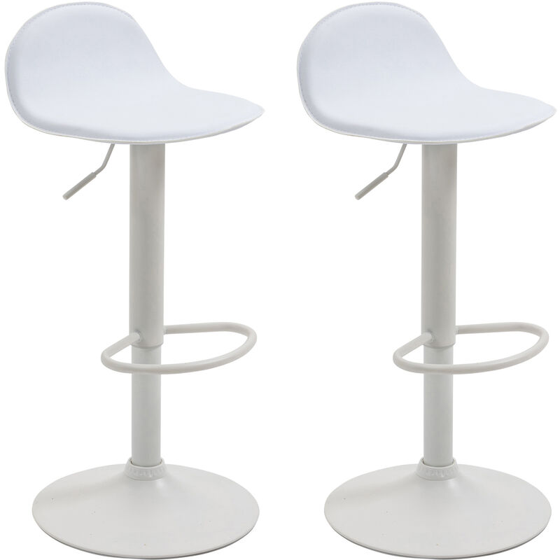 foto del prodotto set 2 sgabelli alti lana in similpelle bianco bianco