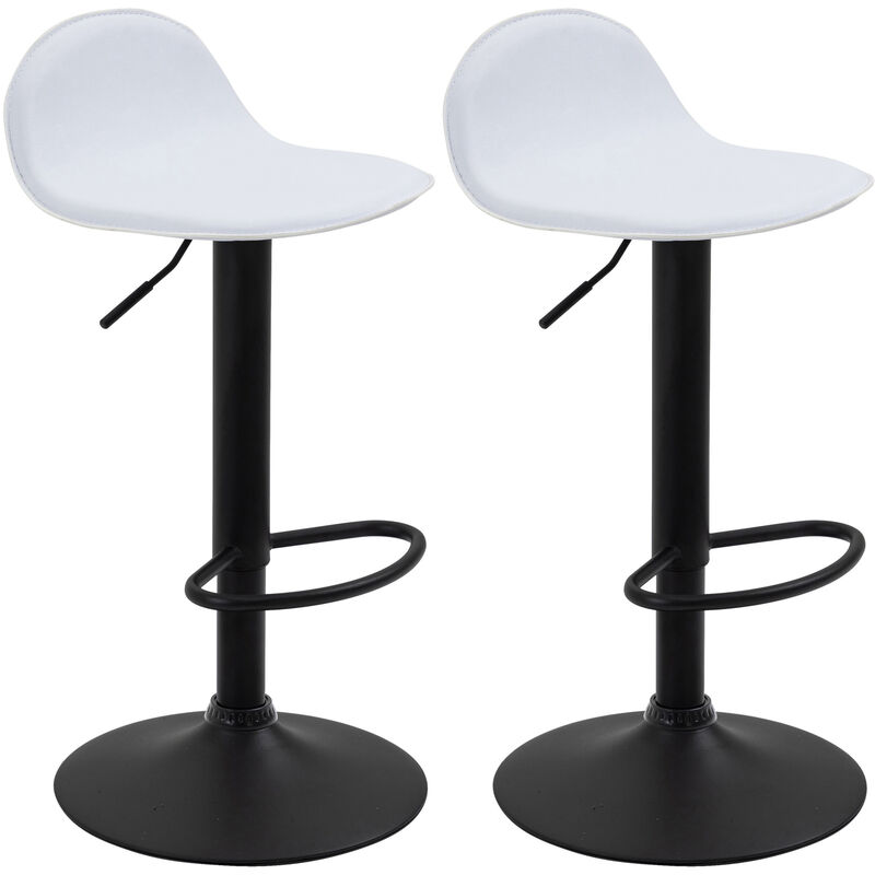 foto del prodotto set 2 sgabelli alti lana in similpelle bianco nero