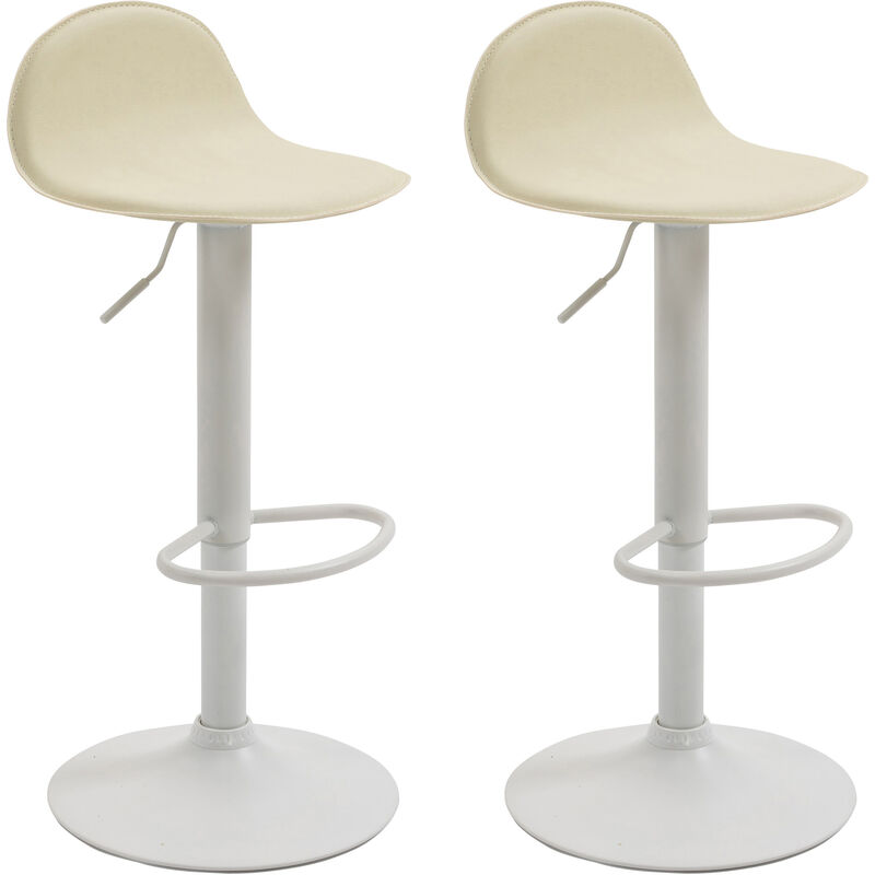 foto del prodotto set 2 sgabelli alti lana in similpelle crema bianco