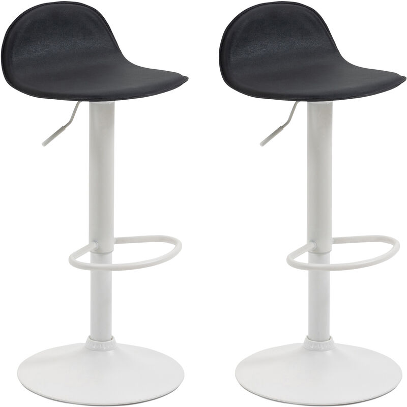 foto del prodotto set 2 sgabelli alti lana in similpelle nero bianco
