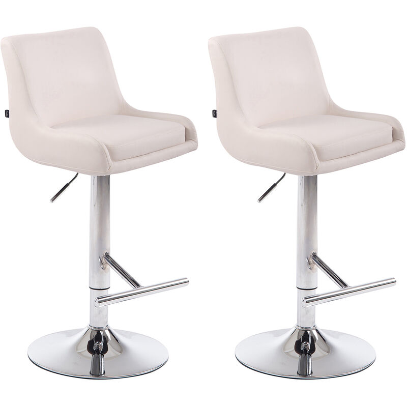 foto del prodotto set 2 sgabelli bancone club in similpelle bianco cromo