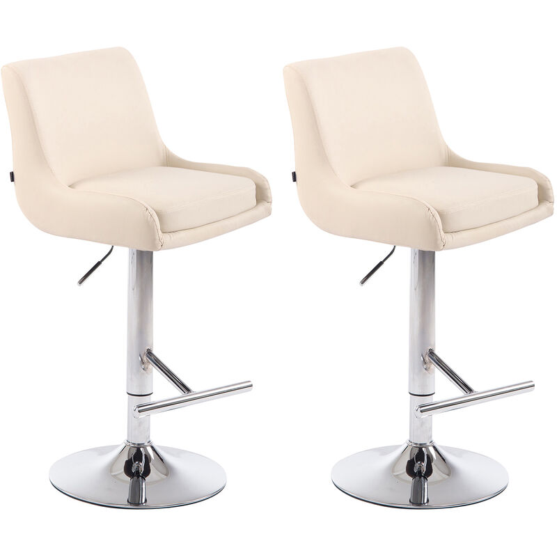 foto del prodotto set 2 sgabelli bancone club in similpelle crema cromo