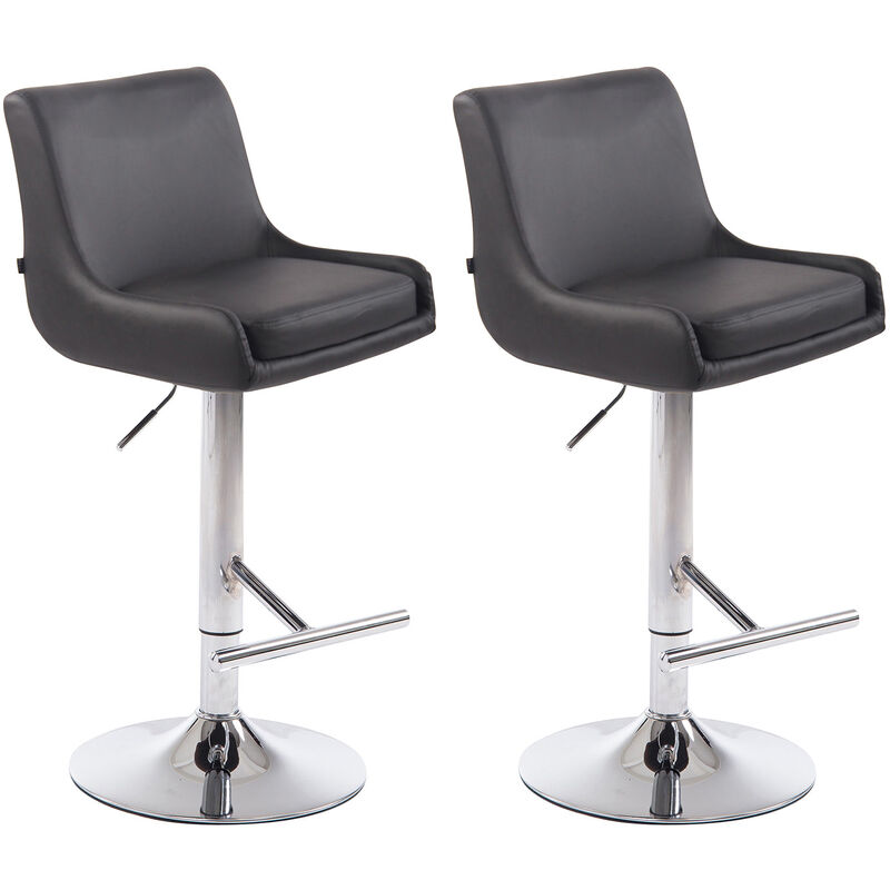 foto del prodotto set 2 sgabelli bancone club in similpelle grigio cromo