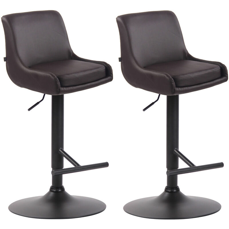 foto del prodotto set 2 sgabelli bancone club in similpelle marrone nero