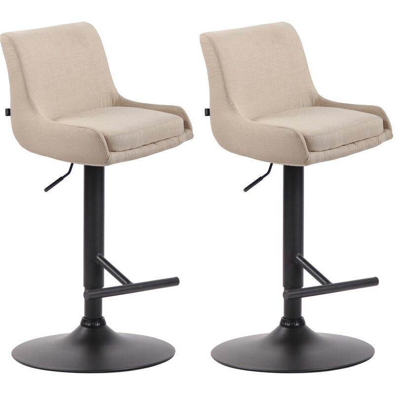 foto del prodotto set 2 sgabelli bancone club in tessuto crema nero