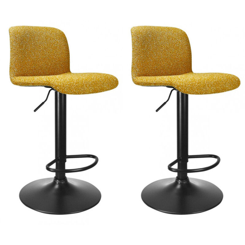 foto del prodotto set 2 sgabelli bar 41x46x86 107 cm in poliestere rafael nero senape
