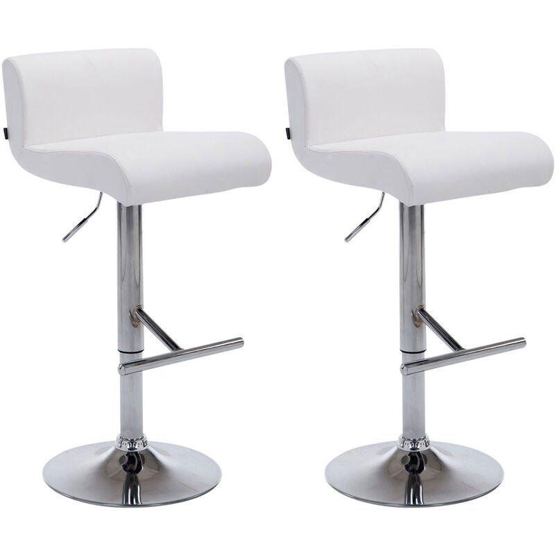 foto del prodotto set 2 sgabelli bar california in similpelle bianco