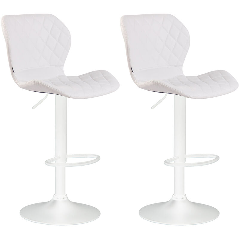 foto del prodotto set 2 sgabelli bar cork in similpelle bianco bianco