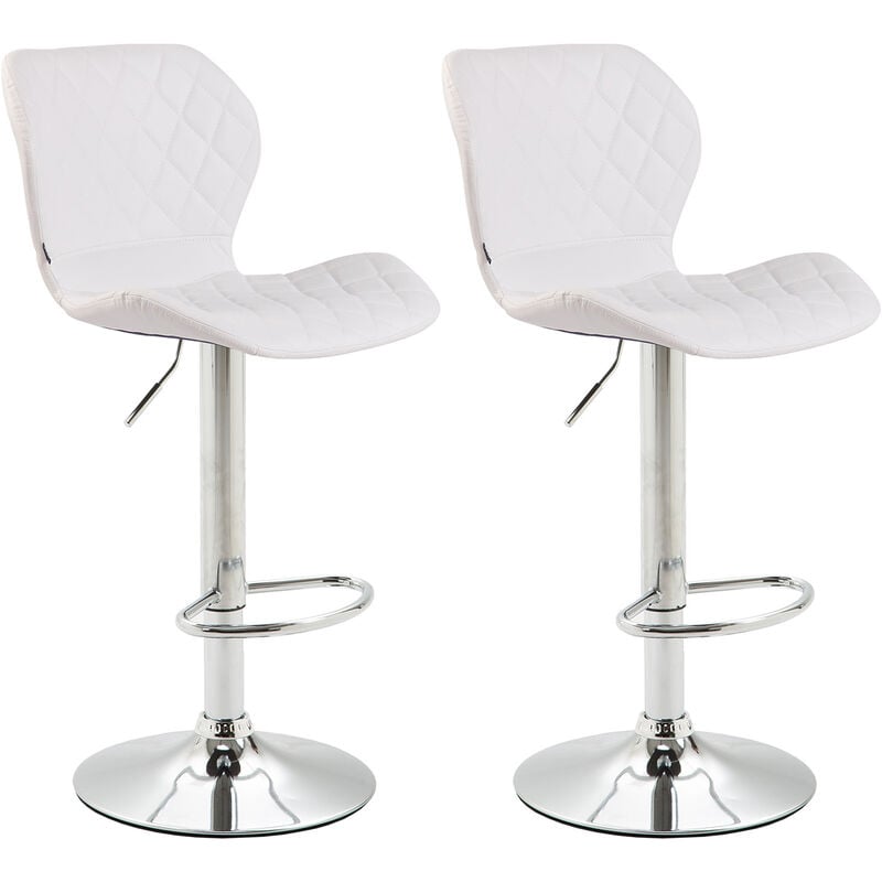 foto del prodotto set 2 sgabelli bar cork in similpelle bianco cromo