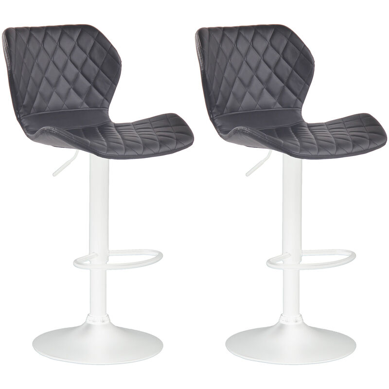 foto del prodotto set 2 sgabelli bar cork in similpelle nero bianco