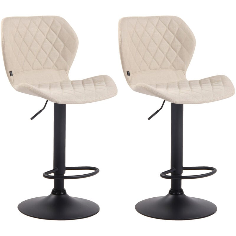 foto del prodotto set 2 sgabelli bar cork in tessuto crema nero