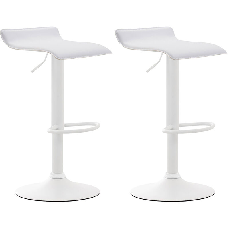 foto del prodotto set 2 sgabelli bar dyn v2 in similpelle bianco bianco