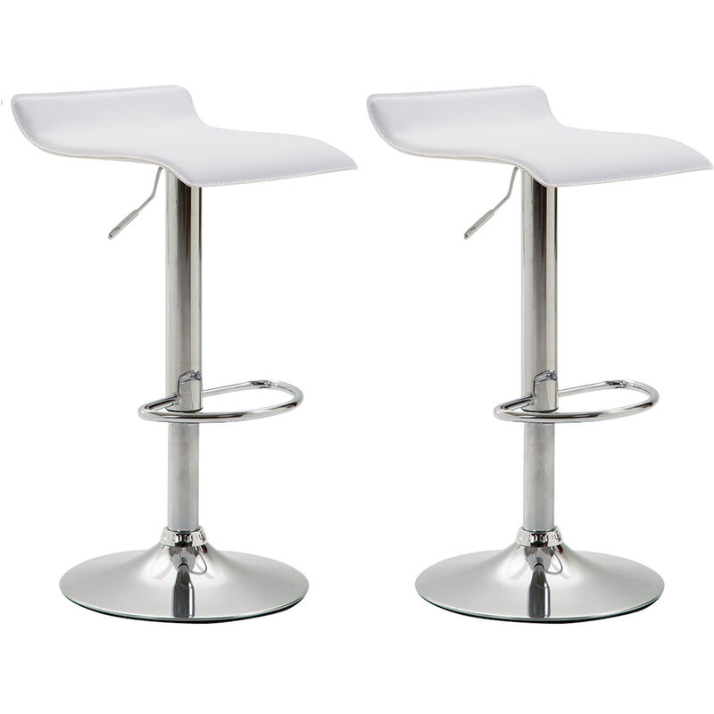 foto del prodotto set 2 sgabelli bar dyn v2 in similpelle bianco cromo