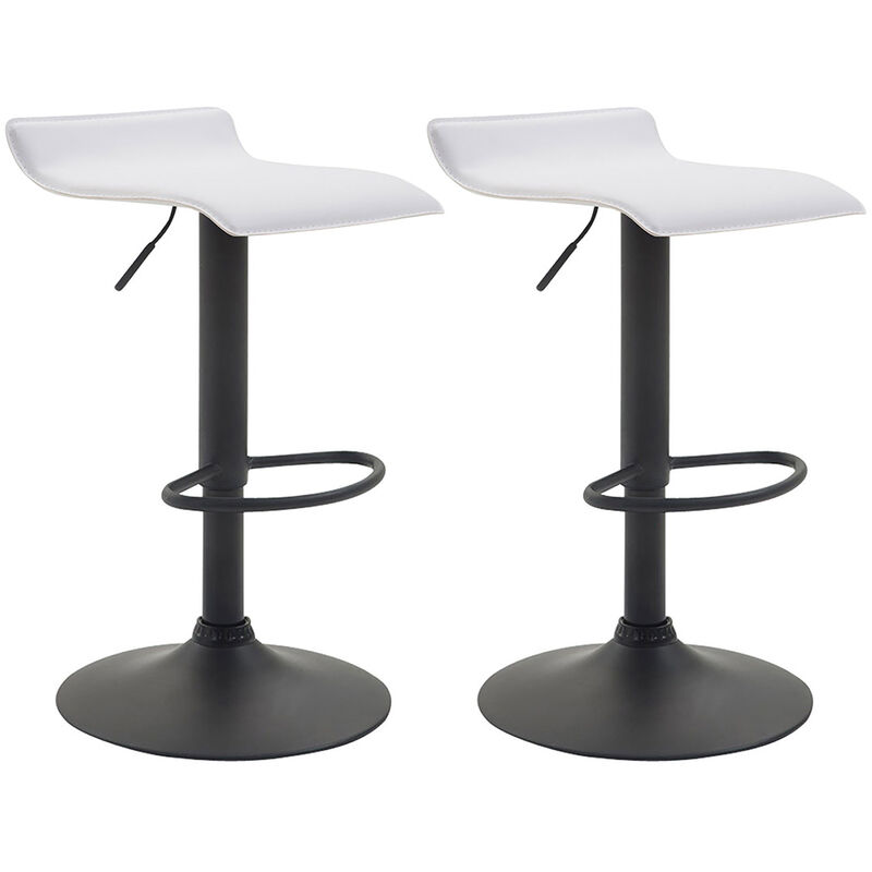 foto del prodotto set 2 sgabelli bar dyn v2 in similpelle bianco nero