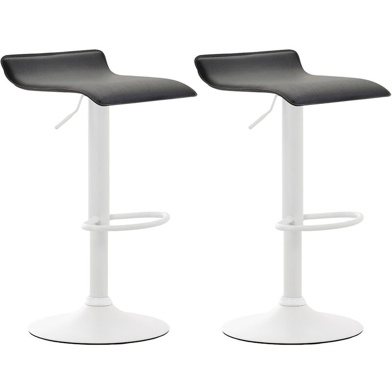 foto del prodotto set 2 sgabelli bar dyn v2 in similpelle nero bianco