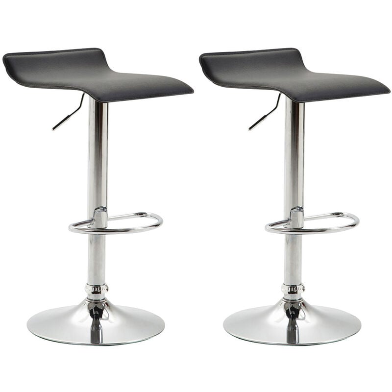 foto del prodotto set 2 sgabelli bar dyn v2 in similpelle nero cromo