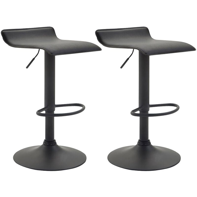 foto del prodotto set 2 sgabelli bar dyn v2 in similpelle nero nero
