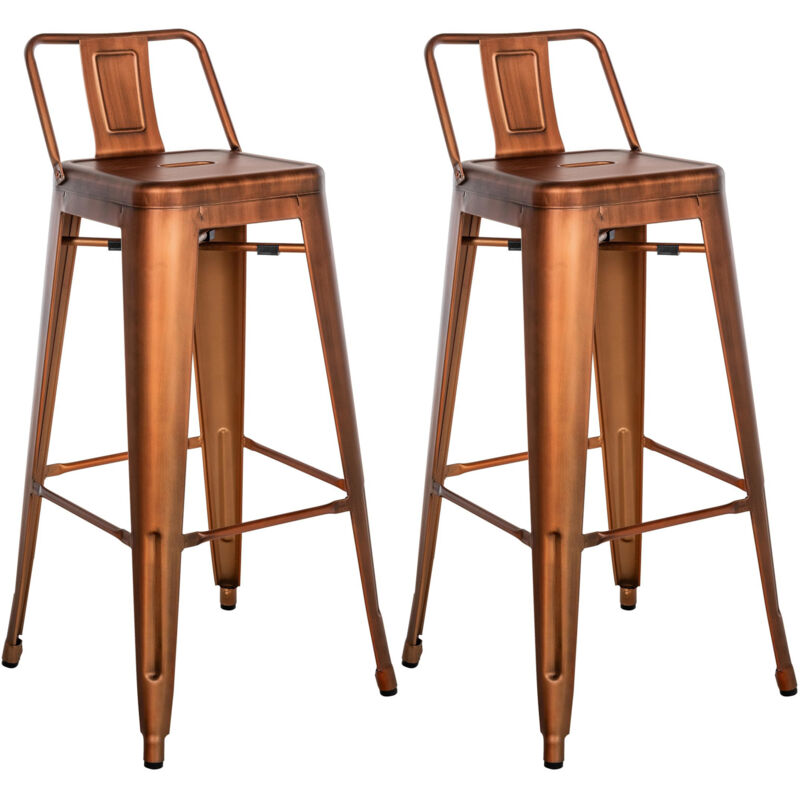 foto del prodotto set 2 sgabelli bar in metallo mason rame