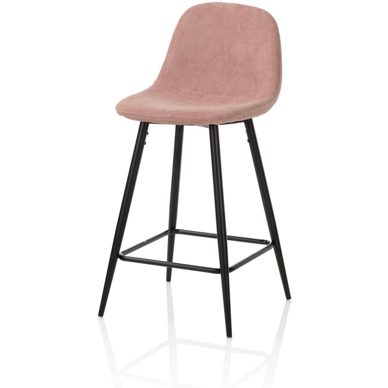 foto del prodotto set 2 sgabelli comfy rosa antico in metallo e velluto 