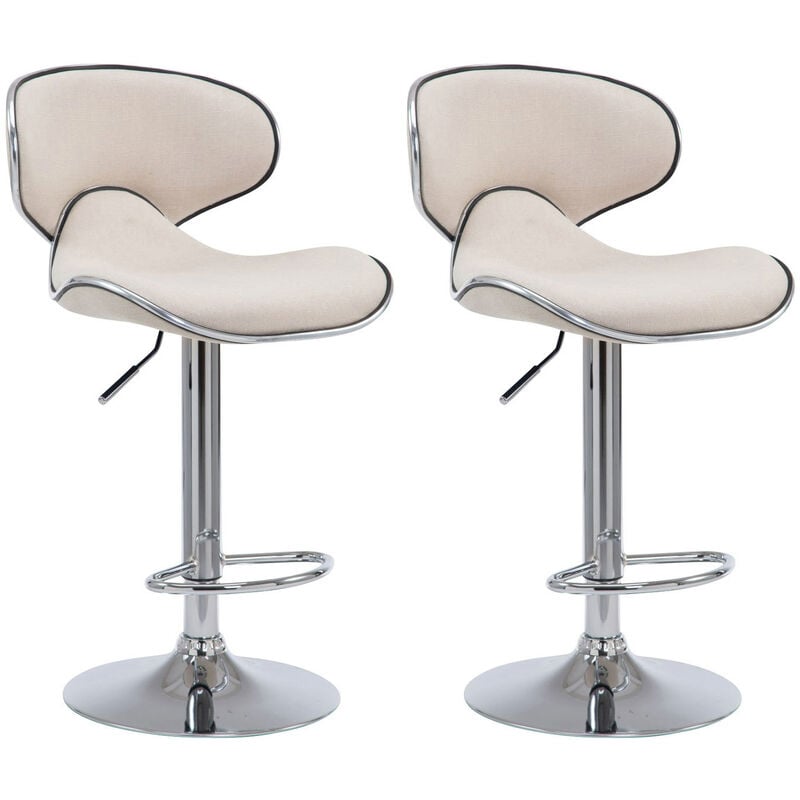 foto del prodotto set 2 sgabelli cucina las vegas v2 in tessuto crema cromo