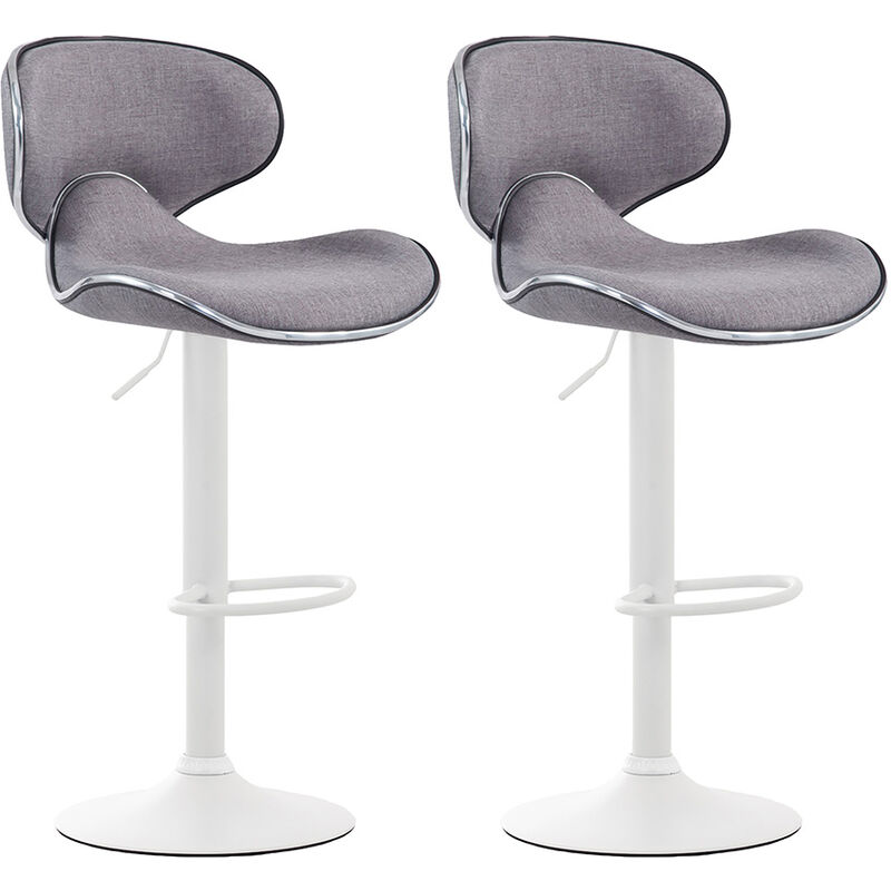 foto del prodotto set 2 sgabelli cucina las vegas v2 in tessuto grigio chiaro bianco