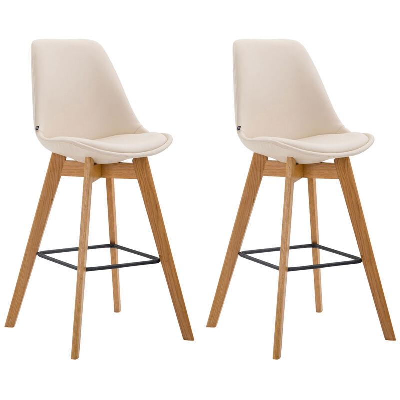 foto del prodotto set 2 sgabelli cucina metz in similpelle crema natura